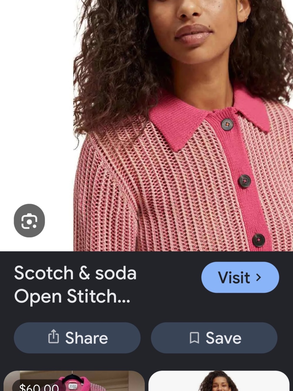 Scotch & Soda Two-Tone Pink Open-Stitch Collared Cardigan